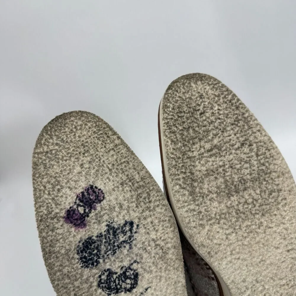 Free People Metallic Knit Loafers Silver Pink Embroidered Shoes Size 40 US 9.5